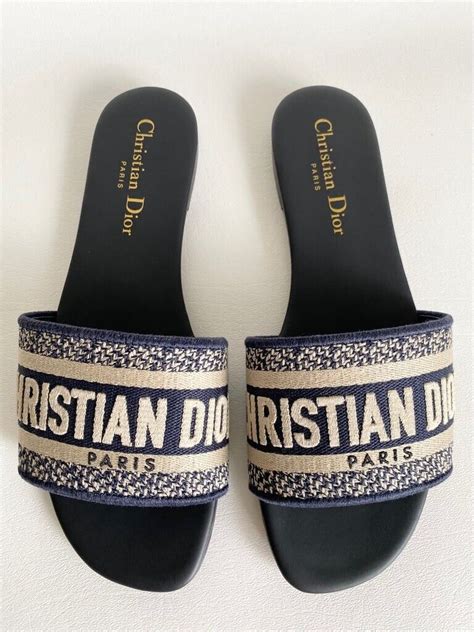 christian dior slides cream|authentic unisex Christian Dior slides.